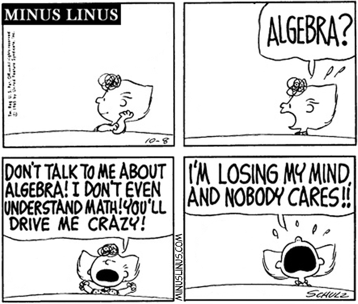 Not sure who said anything about algebra, Sally…