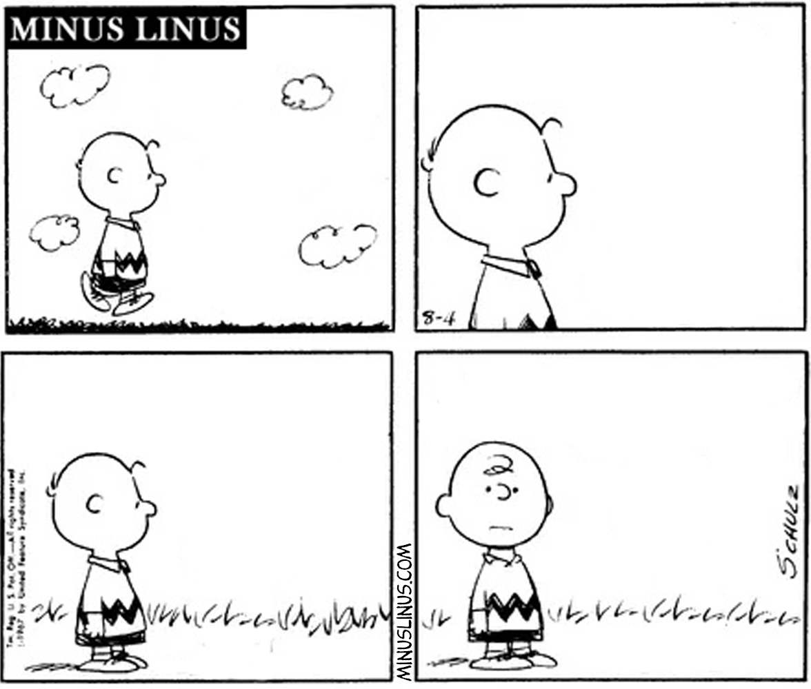 Charlie Brown Pauses, Then Turns Sideways